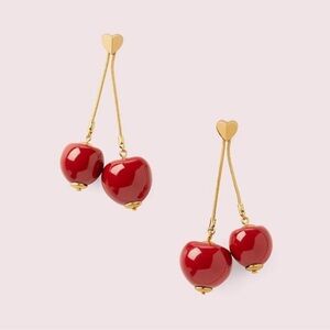 Kate Spade Tutti Fruity Cherry Linear Earrings